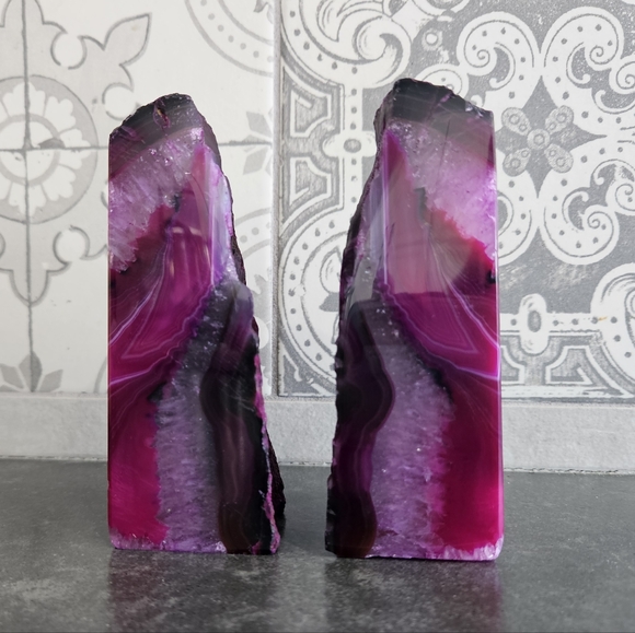 Pink Agate Book Ends - Picture 4 of 6